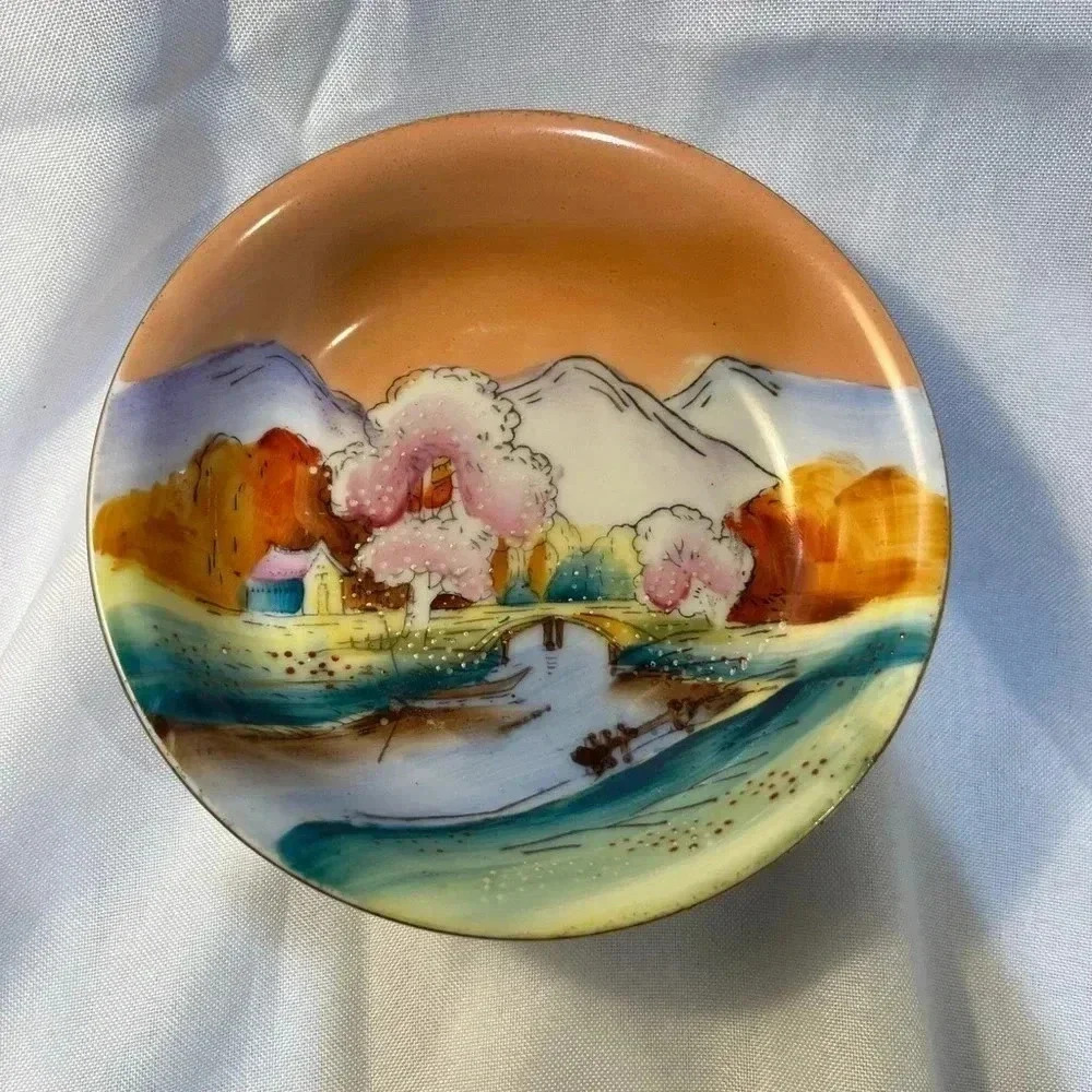 Cute Hand Painted Landscape Serving Bowls - Picture 3 of 7